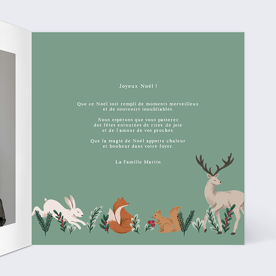Carte de Noël  Forêt enchantée Intérieur Droit