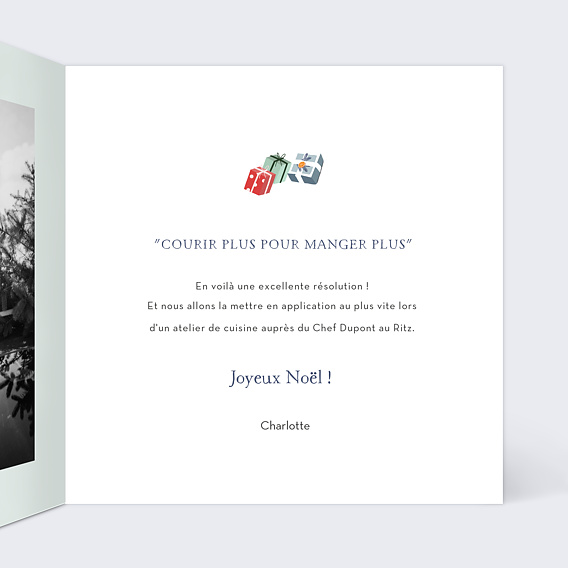 Carte de Noël  Livraison de Cadeaux Intérieur Droit