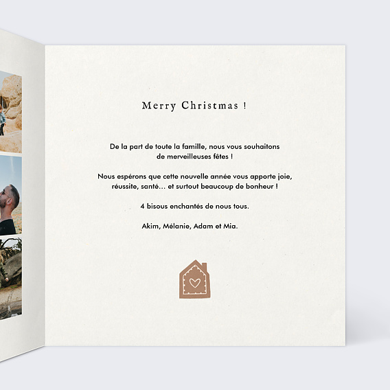 Carte de Noël  Petits Biscuits Intérieur Droit