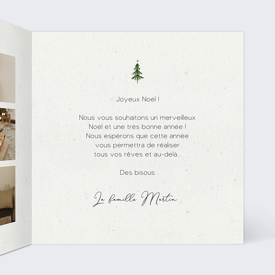 Carte de Noël  Sapin minimaliste Intérieur Droit