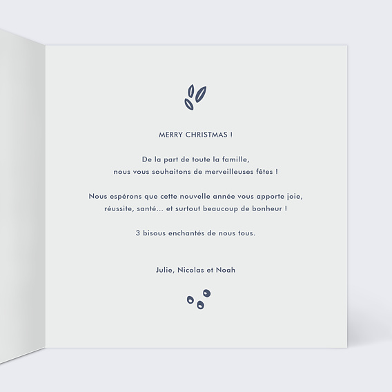 Carte de Noël  Scandinave Intérieur Droit