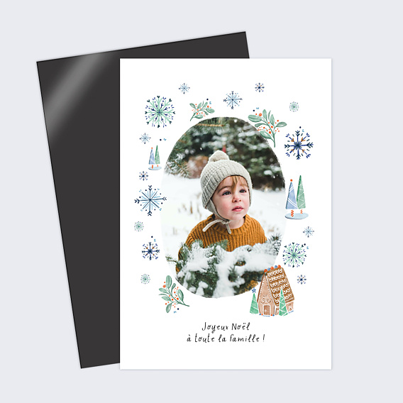 Carte de Noël Flocon d'Hiver