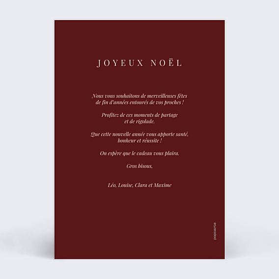 Carte de Noël Red note