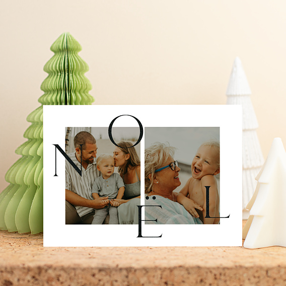 Carte de Noël  Grande Lettre Noir Après 1