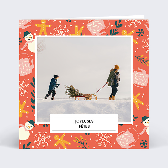 Carte de Noël Flocons