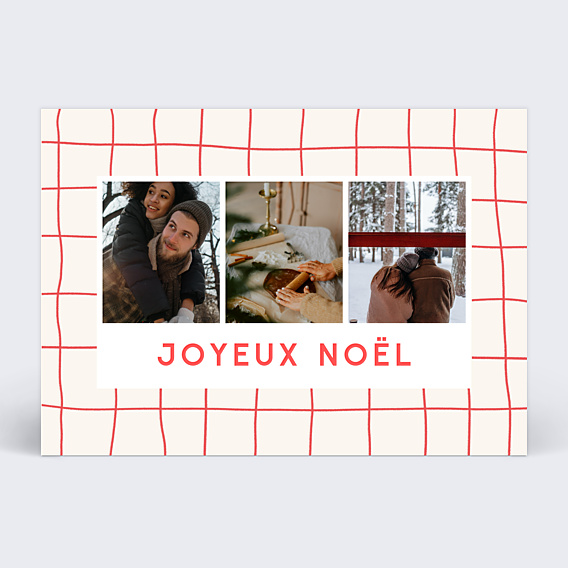 Carte de Noël Plaid Rouge