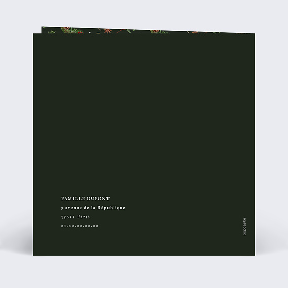 Carte de Noël  Tradition Verso