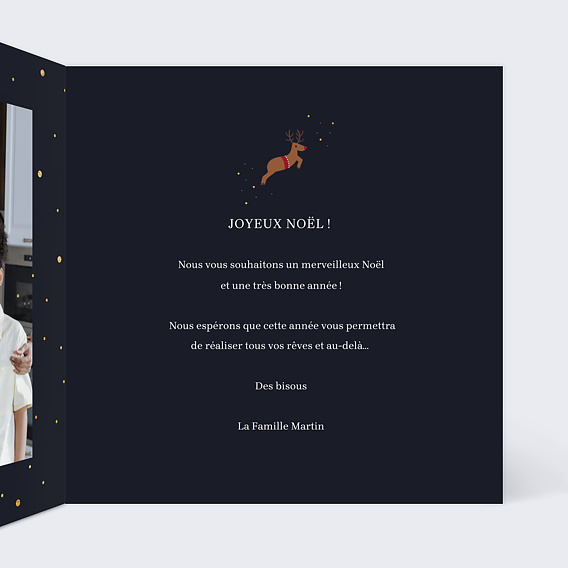 Carte de Noël  Traineau de Noël Intérieur Droit