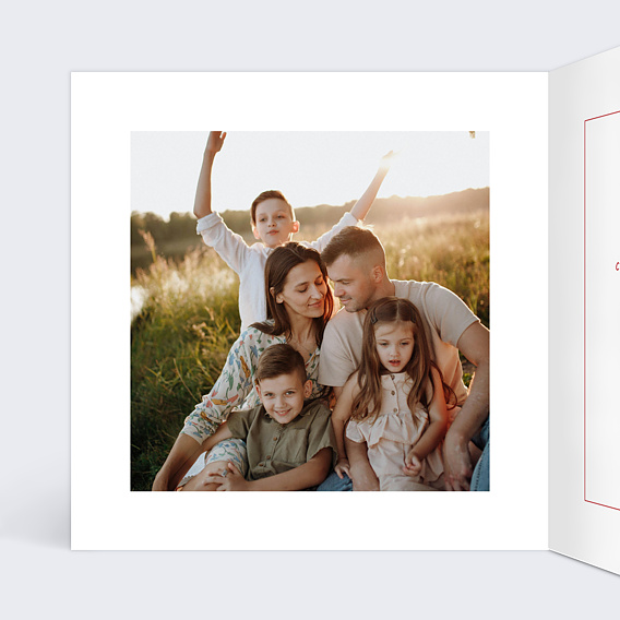 Carte de Noël  Cadeau ruban photos Intérieur Gauche