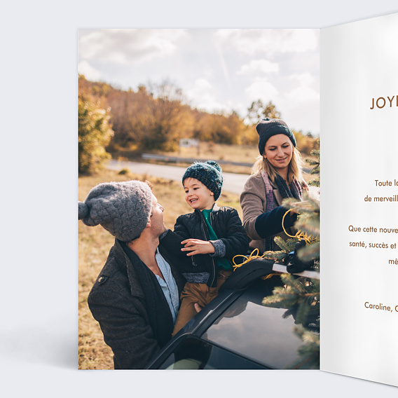 Carte de Noël  Photomaton Ocre Intérieur Gauche