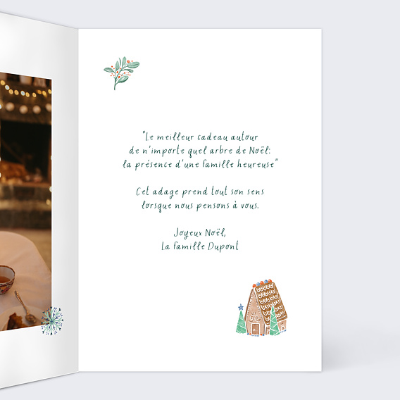 Carte de Noël  Flocon d'Hiver Intérieur Droit