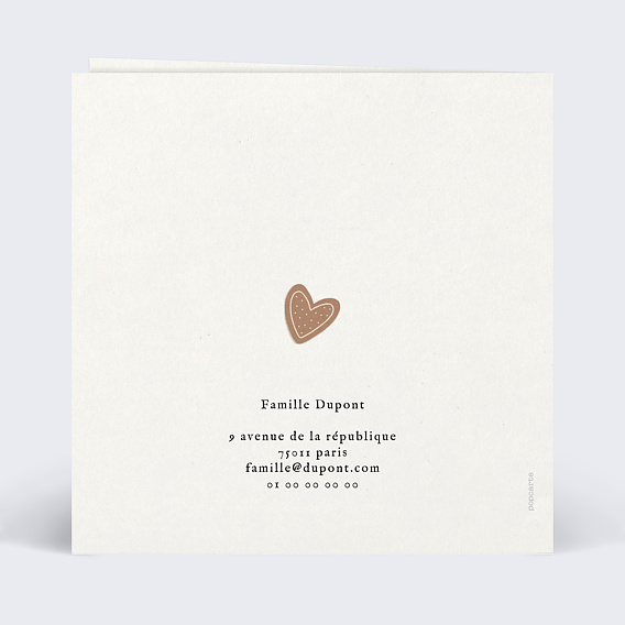 Carte de Noël Petits Biscuits Verso