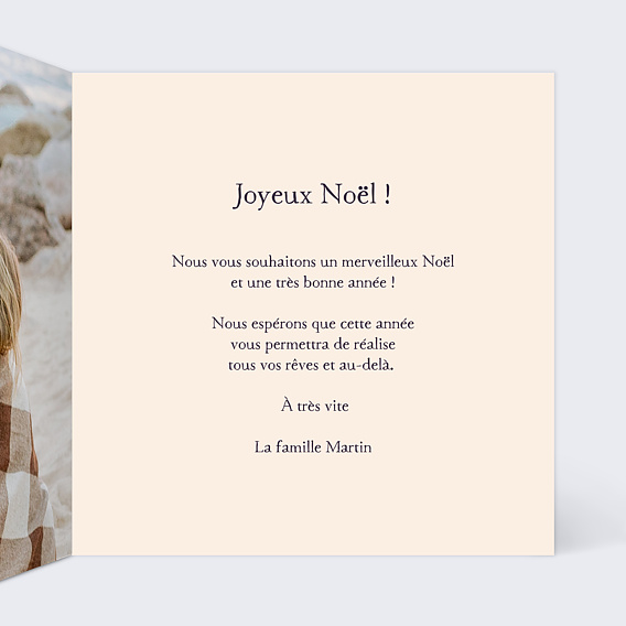 Carte de Noël  Bonhomme de neige Heureux Intérieur Droit