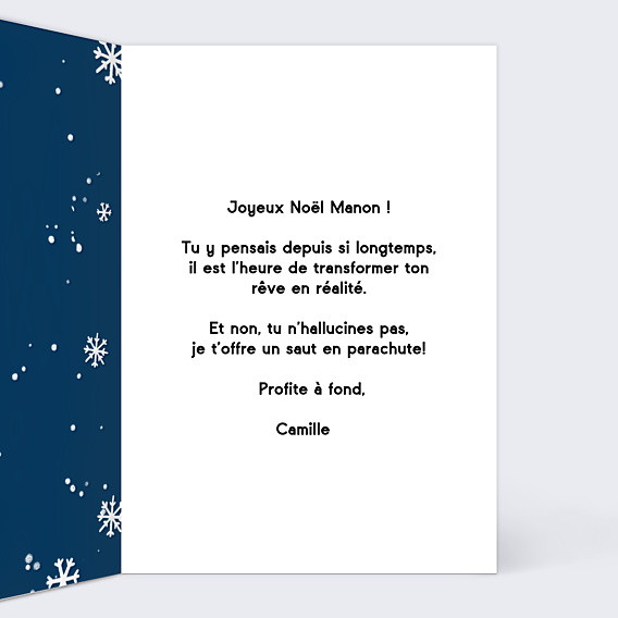 Carte de Noël Saut En Parachute