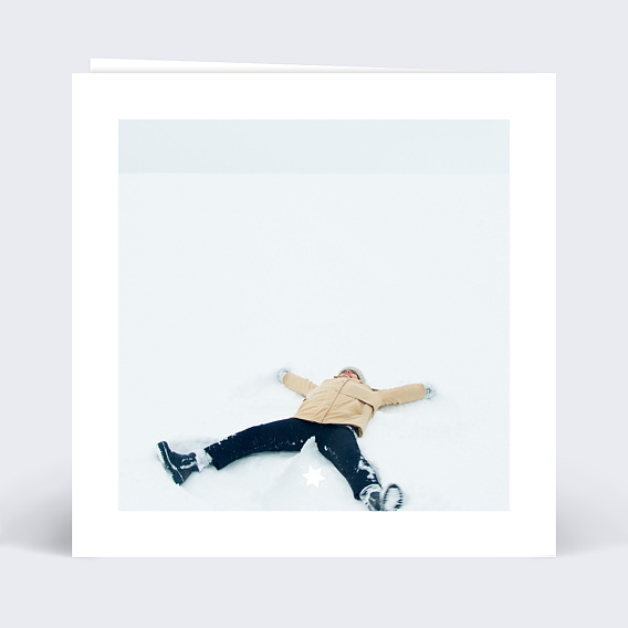 Carte de Noël Étiquette Flocon Verso