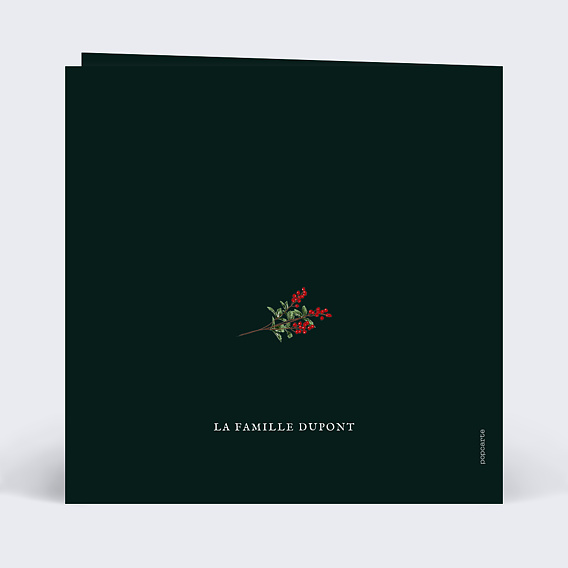 Carte de Noël  Orange Cannelle Verso