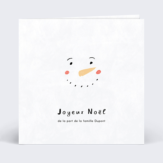 Carte de Noël Bonhomme de neige