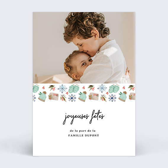 Carte de Noël Frise Pastel