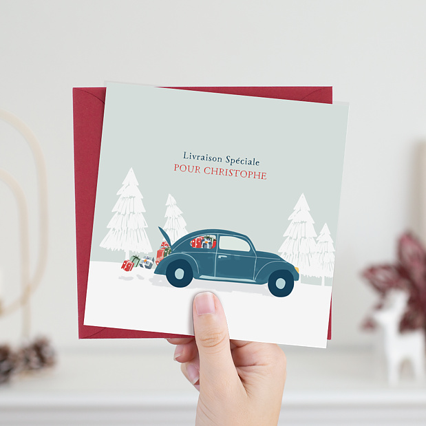 Carte de Noël Livraison de Cadeaux