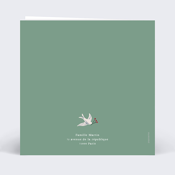 Carte de Noël Forêt enchantée Verso