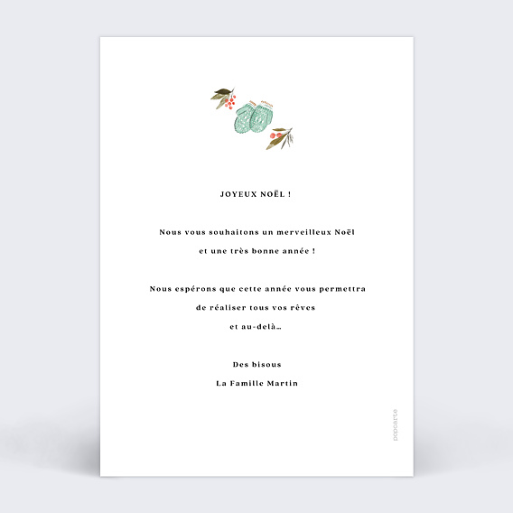 Carte de Noël  Frise Pastel  Verso