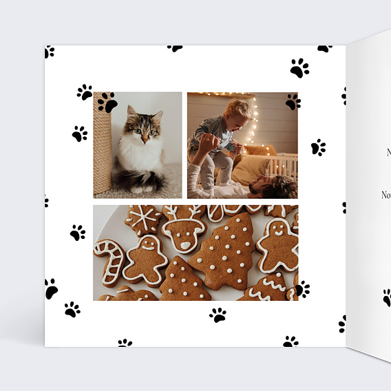 Carte de Noël  Chat de Noel Intérieur Gauche