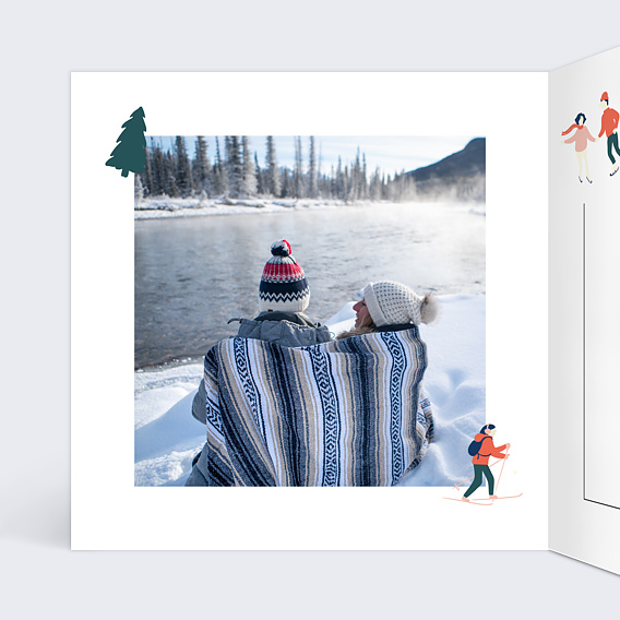 Carte de Noël Sport d'Hiver Intérieur Gauche