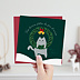 Carte de Noël Chat et Couronne de Noël