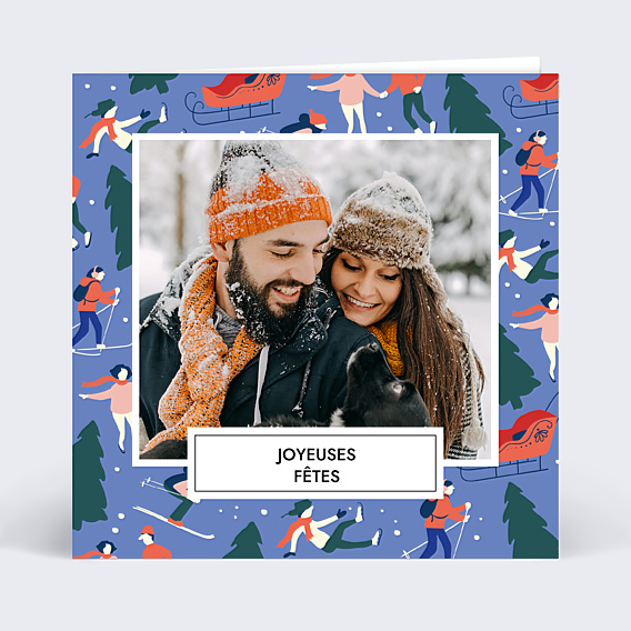 Carte de Noël  Sport d'Hiver