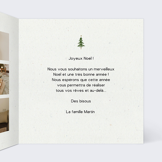 Carte de Noël Sapin minimaliste Intérieur Droit