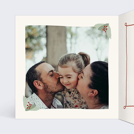 Carte de Noël Couronne avec Noeud