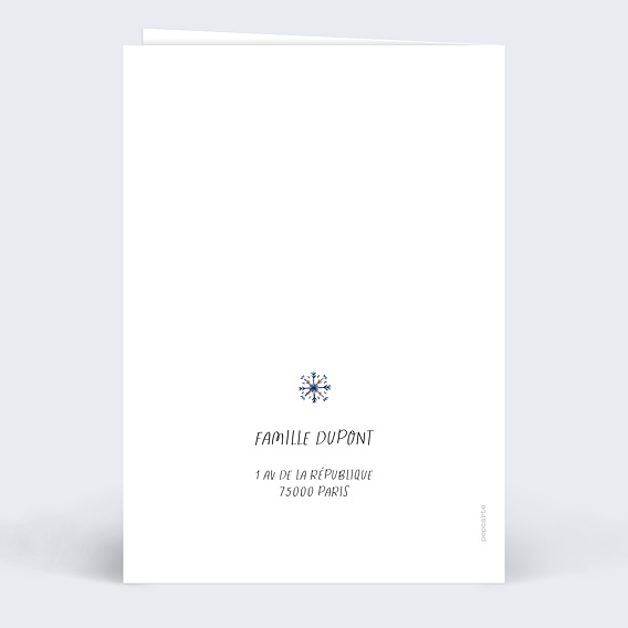 Carte de Noël  Flocon d'Hiver Verso