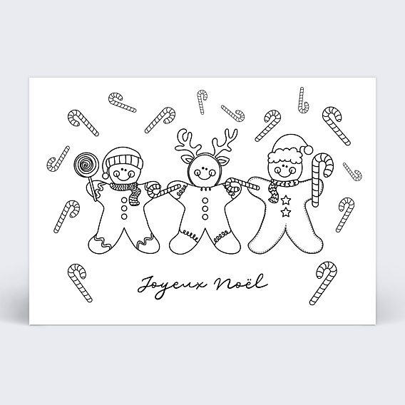 Carte de Noël Coloriage Pain d'Épices