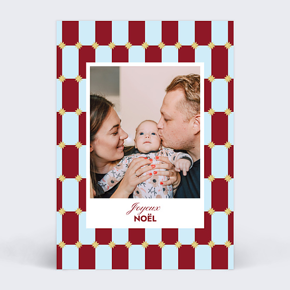 Carte de Noël Damier étoilé