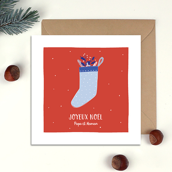 Carte de Noël  Chaussettes de Noël Après 4