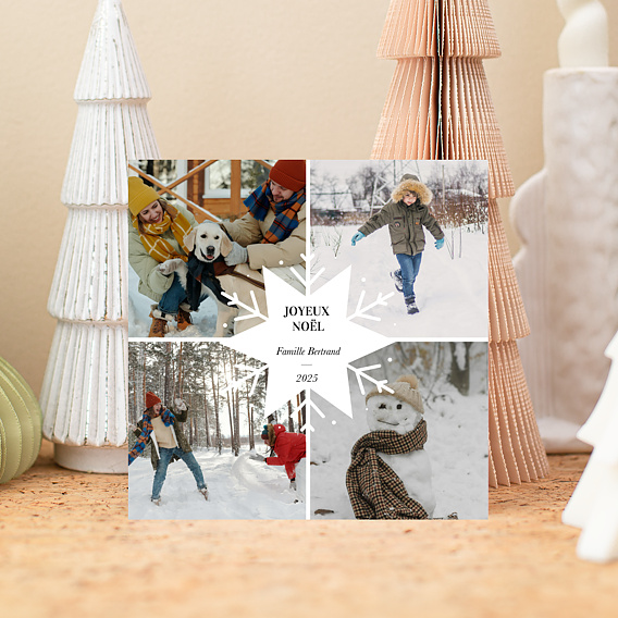 Carte de Noël Étiquette Flocon Après 4