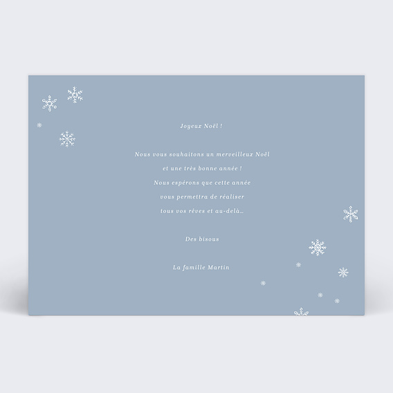 Carte de Noël  Multiphotos et Flocons Verso