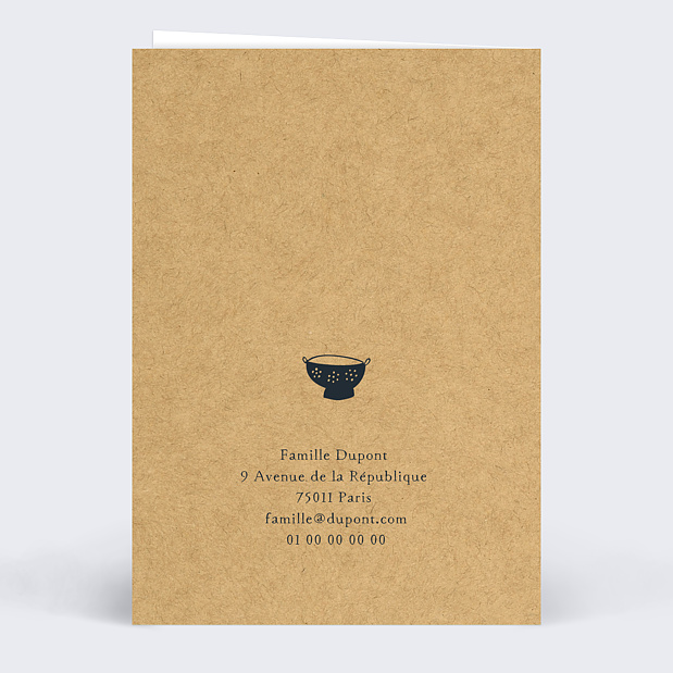 Carte de Noël Bon Pour Cuisine Verso