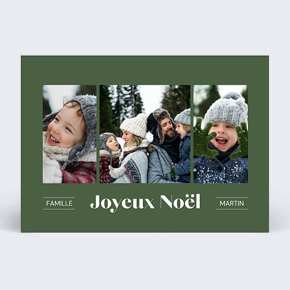 Carte de Noël  Triptyque coloré
