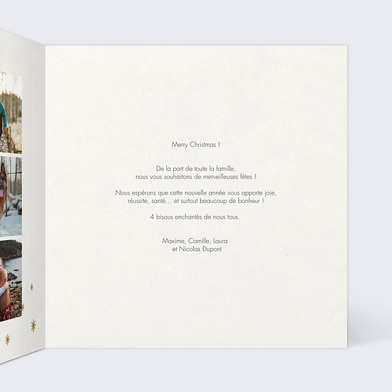 Carte de Noël  Famille Pull Intérieur Droit