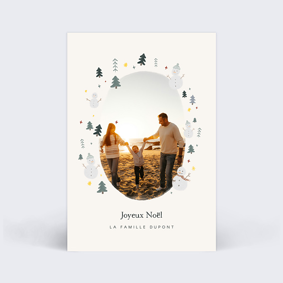 Carte de Noël  Neige et sapins