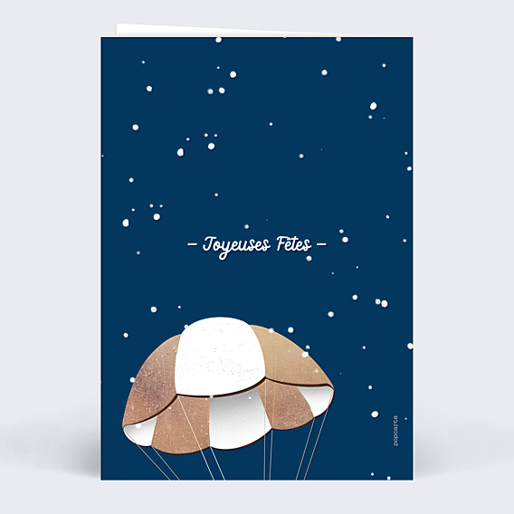 Carte de Noël Saut En Parachute