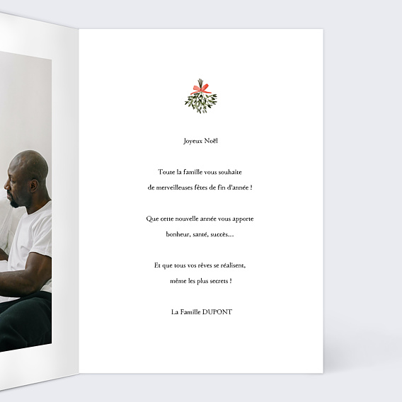 Carte de Noël  Petit Houx Intérieur Droit