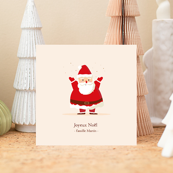 Carte de Noël  Père Noël Heureux Après 4