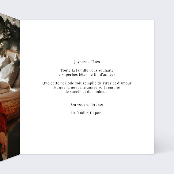 Carte de Noël Bel Hiver Intérieur Droit