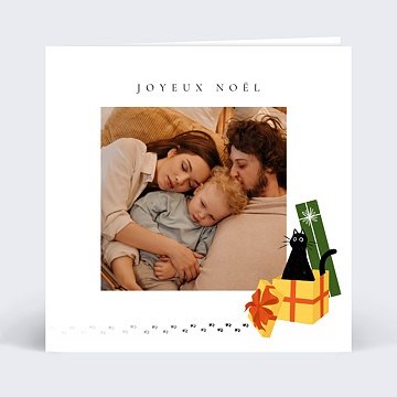 Carte de Nol Chat de Noel