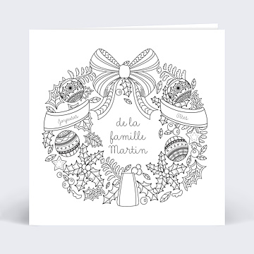 Carte de Nol  Coloriage Couronne