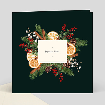 Carte de Noël Orange Cannelle