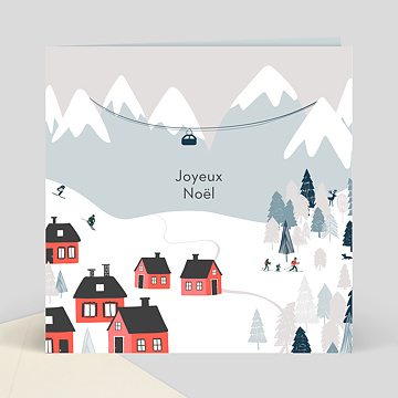 Carte de Noël Village de Montagne