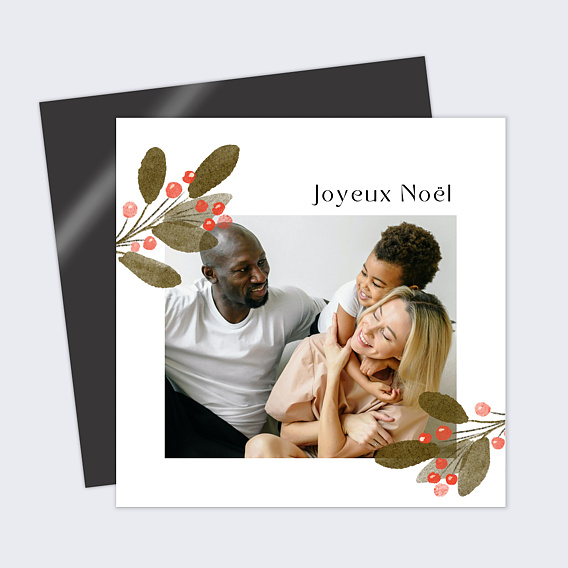 Carte de Noël Houx Aquarelle